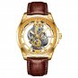 All gold L_2023  Men Watch Skeleton Automatic Quartz Watch Gold Skeleton Vintage Man Watch Mens Watc