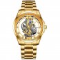 All gold steel_2023  Men Watch Skeleton Automatic Quartz Watch Gold Skeleton Vintage Man Watch Mens 
