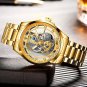 All gold steel_2023 Men Watch Skeleton Automatic Quartz Watch Gold Skeleton Vintage Man Watch Mens