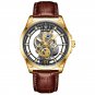 Gold black L_2023  Men Watch Skeleton Automatic Quartz Watch Gold Skeleton Vintage Man Watch Mens Wa