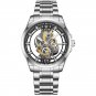 Silver black steel_2023  Men Watch Skeleton Automatic Quartz Watch Gold Skeleton Vintage Man Watch M