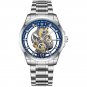 Silver blue steel_2023  Men Watch Skeleton Automatic Quartz Watch Gold Skeleton Vintage Man Watch Me