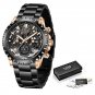 Gold black_2022 Military Waterproof Hollow Mens Watches Top Brand Sport Quartz Watch For Men Multifu