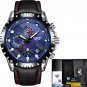 leather blue_2022  Men Watch Fashion Quartz Watch Mens Top Brand Luxury All Steel Business Waterproo