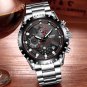 leather blue_2022 Men Watch Fashion Quartz Watch Mens Top Brand Luxury All Steel Business Waterproo