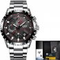 silver black steel_2022  Men Watch Fashion Quartz Watch Mens Top Brand Luxury All Steel Business Wat
