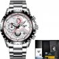 silver white steel_2022  Men Watch Fashion Quartz Watch Mens Top Brand Luxury All Steel Business Wat