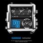 Silver white_2021 Casual Leather Mens Watches Top Brand Luxury Double Quartz Watch For Men Waterpro