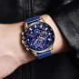 Rose gold black_Men Fashion Blue Watch For Men Top Brand Luxury Quartz Mens Watches Mesh Waterproof