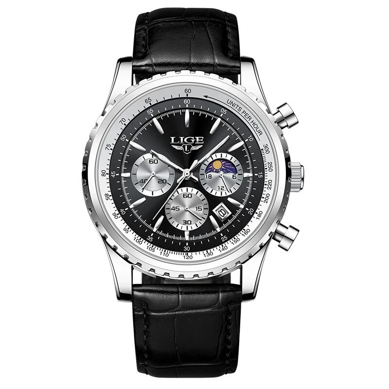 Silver black L_2023   Top Brand Luxury Men Watch Quartz Man Watches Waterproof Luminous Watch for Me