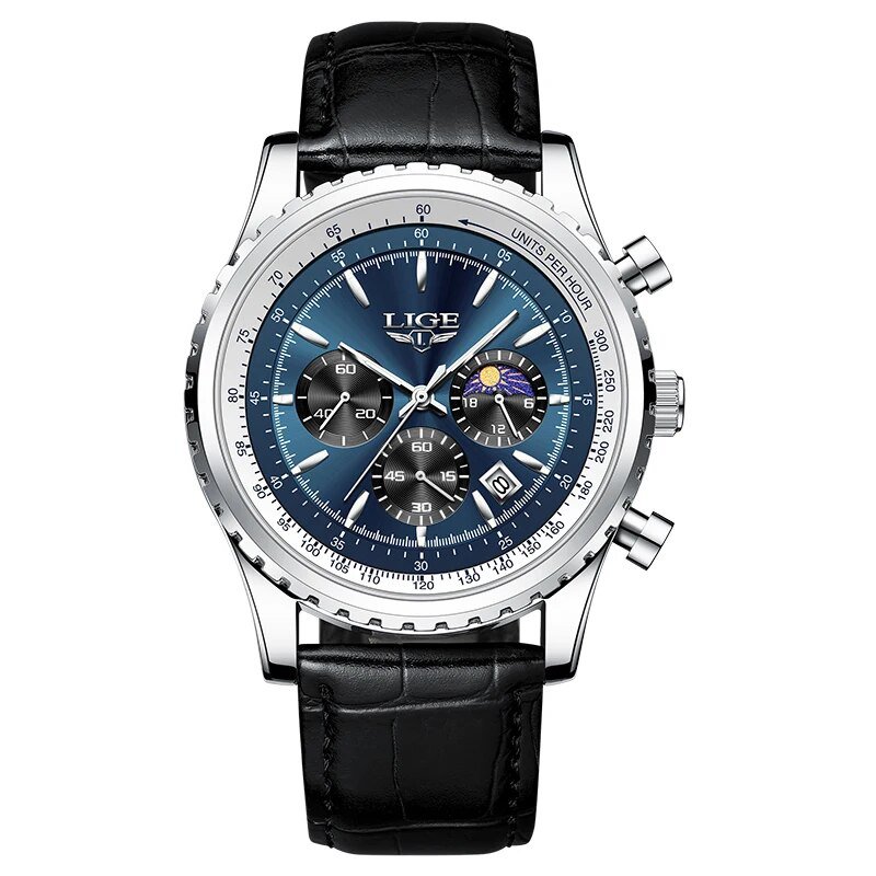 Silver blue L_2023   Top Brand Luxury Men Watch Quartz Man Watches Waterproof Luminous Watch for Men