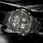 All black_Digital Men Military Watch 50m Waterproof Wristwatch LED Quartz Clock Sport Watch Male Big