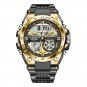 Gold_Digital Men Military Watch 50m Waterproof Wristwatch LED Quartz Clock Sport Watch Male Big Watc
