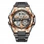 Rose gold black_Digital Men Military Watch 50m Waterproof Wristwatch LED Quartz Clock Sport Watch Ma