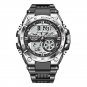 Silver  black_Digital Men Military Watch 50m Waterproof Wristwatch LED Quartz Clock Sport Watch Male