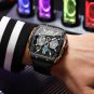 Silver white_Luxury LCD Display Men Wristwatches Luminous Sport Man Watch Waterproof Military Quartz