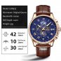 Silver white 3_Watches Mens 2022  Top Brand Luxury Casual Leather Quartz Men's Watch Business Clock 