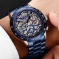 Rose gold black_2021 Fashion Mens Watches with Stainless Steel Top Brand Luxury Sports Chronograph