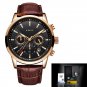 Gold black L_Mens Watches Top Brand Luxury Leather Casual Quartz Watch Men Military Sport Waterproof
