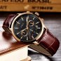 Gold black L_Mens Watches Top Brand Luxury Leather Casual Quartz Watch Men Military Sport Waterproof
