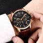 Gold black L_Mens Watches Top Brand Luxury Leather Casual Quartz Watch Men Military Sport Waterproof
