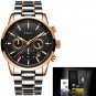 Gold black S_Mens Watches Top Brand Luxury Leather Casual Quartz Watch Men Military Sport Waterproof