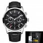 Silver black L_Mens Watches Top Brand Luxury Leather Casual Quartz Watch Men Military Sport Waterpro