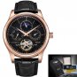 gold black_Brand Classic Mens Retro Watches Automatic Mechanical Watch Tourbillon Clock Genuine Leat
