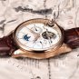 silver white_Brand Classic Mens Retro Watches Automatic Mechanical Watch Tourbillon Clock Genuine Le