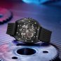 Blue_Automatic Mechanical Watches for Man Luxury Watch Men Waterproof Wristwatch Rubber Strap Masc