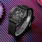 Red_Automatic Mechanical Watches for Man Luxury Watch Men  Waterproof Wristwatch Rubber Strap  Mascu