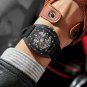 Red_Automatic Mechanical Watches for Man Luxury Watch Men  Waterproof Wristwatch Rubber Strap  Mascu