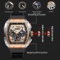 Rose gold_Men Watch Fox Brand Luxury Waterproof Quartz Wristwatch For Men Date Sport Silicone Clock 
