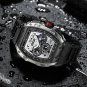 Silver black_Men Watch Fox Brand Luxury Waterproof Quartz Wristwatch For Men Date Sport Silicone Clo