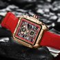 Gold red_Top Brand Men's Watches Luxury Square Quartz Wristwatch Waterproof Luminous Chronograph Wat