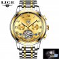 All gold_2022 Mens Watches Automatic Mechanical Watch Tourbillon Sport Clock Leather Casual Busines