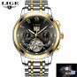 Gold black_2022 Mens Watches Automatic Mechanical Watch Tourbillon Sport Clock Leather Casual Busin