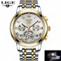 Gold white_2022  Mens Watches Automatic Mechanical Watch Tourbillon Sport Clock Leather Casual Busin