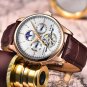 Gold white Upgrade_2022  Mens Watches Automatic Mechanical Watch Tourbillon Sport Clock Leather Casu