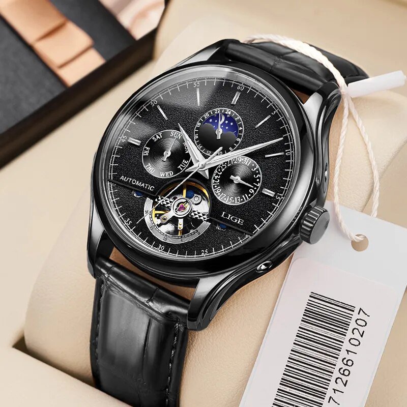 Red_2022  Mens Watches Automatic Mechanical Watch Tourbillon Sport Clock Leather Casual Business Ret