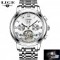 Silver white_2022  Mens Watches Automatic Mechanical Watch Tourbillon Sport Clock Leather Casual Bus