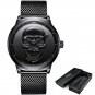 All black_Skeleto Men Watch Top Brand Casual 3D Skull Full Steel Waterproof Military Sports Male Qua