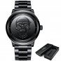 Steel All black_Skeleto Men Watch Top Brand Casual 3D Skull Full Steel Waterproof Military Sports Ma