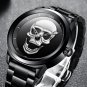 Steel Black silver_Skeleto Men Watch Top Brand Casual 3D Skull Full Steel Waterproof Military Sports