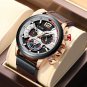 Gold black_2022 Fashion Mens Leather Quartz Watch For Men Top Brand Luxury Wristwatch Waterproof Sp