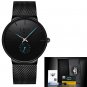 B B 2_2022  Fashion Mesh Belt Mens Watches For Men Waterproof Quartz Wristwatch Male Stainless Steel