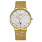 G W_2022  Fashion Mesh Belt Mens Watches For Men Waterproof Quartz Wristwatch Male Stainless Steel C