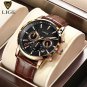 Gold black_2022 Watch Men Fashion Sports Quartz Clocks Mens Watches Top Brand Leather Military Water
