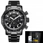 Full black_Fashion Brand Men Watch Chronograph Full Steel Business Quartz Clock Military Sport Water