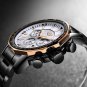 Full black_Fashion Brand Men Watch Chronograph Full Steel Business Quartz Clock Military Sport Water